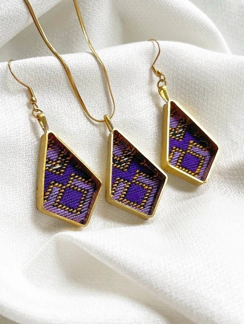Purple Geometric Jewelry Set